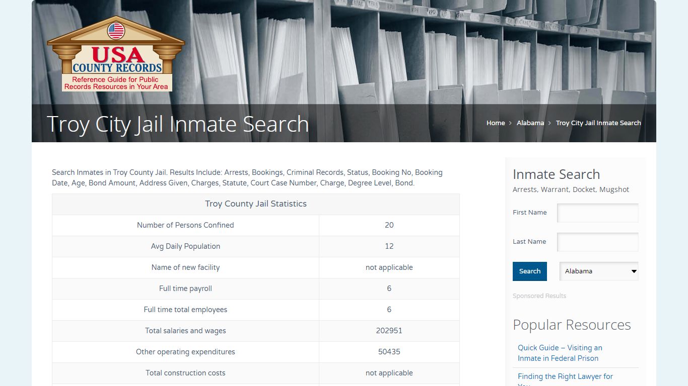 Troy City Jail Inmate Search | Name Search